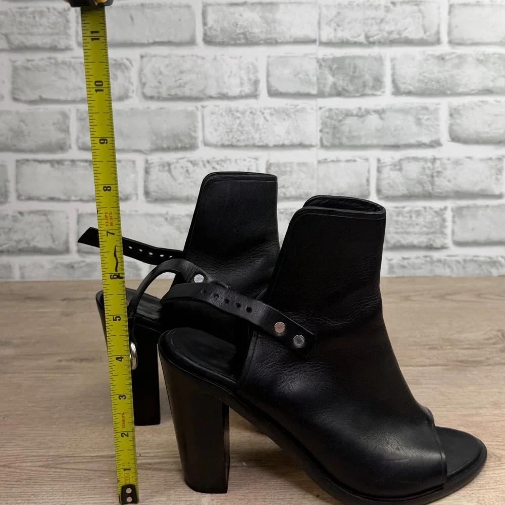Rag & Bone Leigh Open Toe Slingback Bootie Black Womens 36